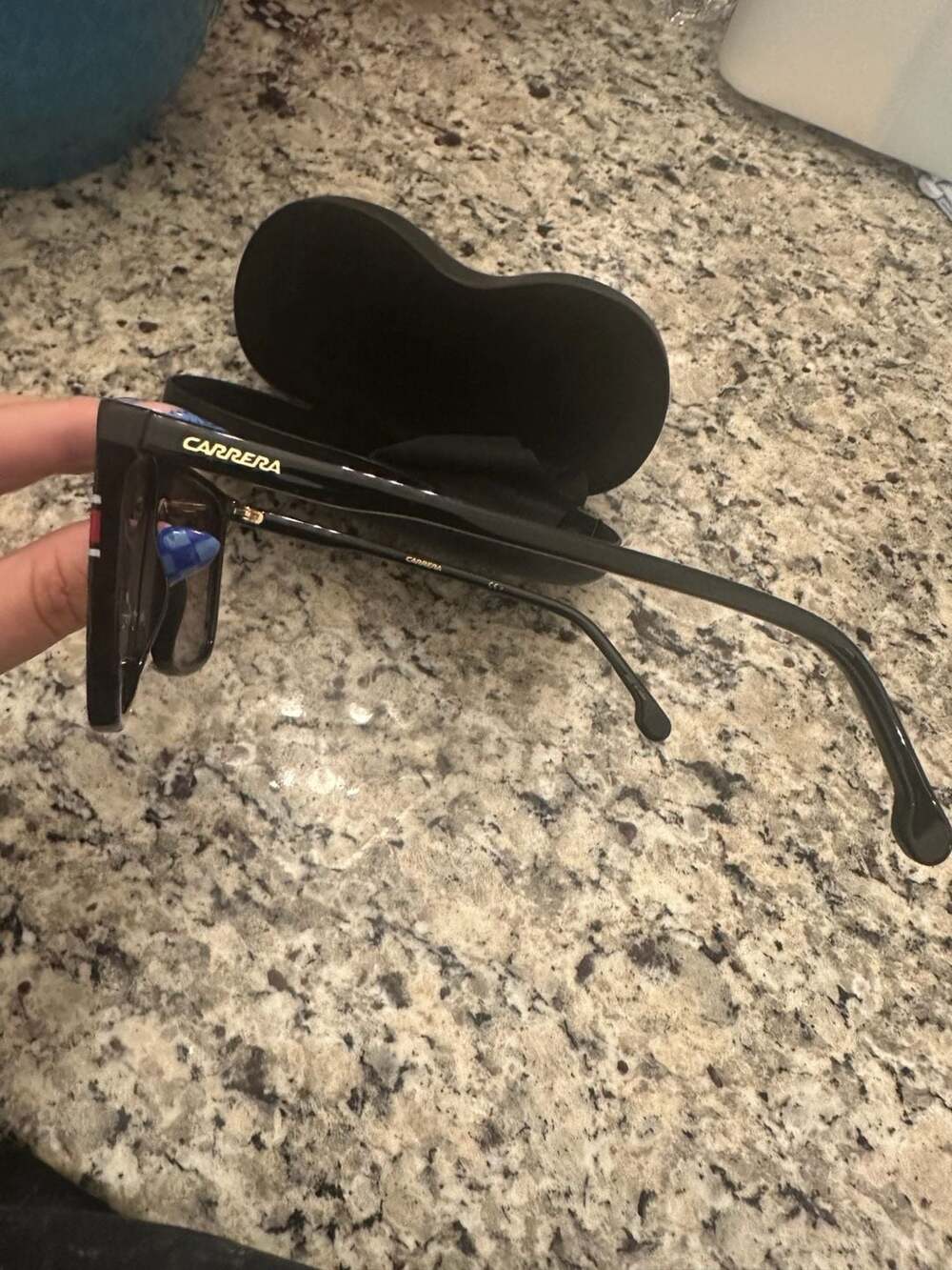 Carrera Flag Top Rectangular Sunglasses Black - Picture 2 of 3